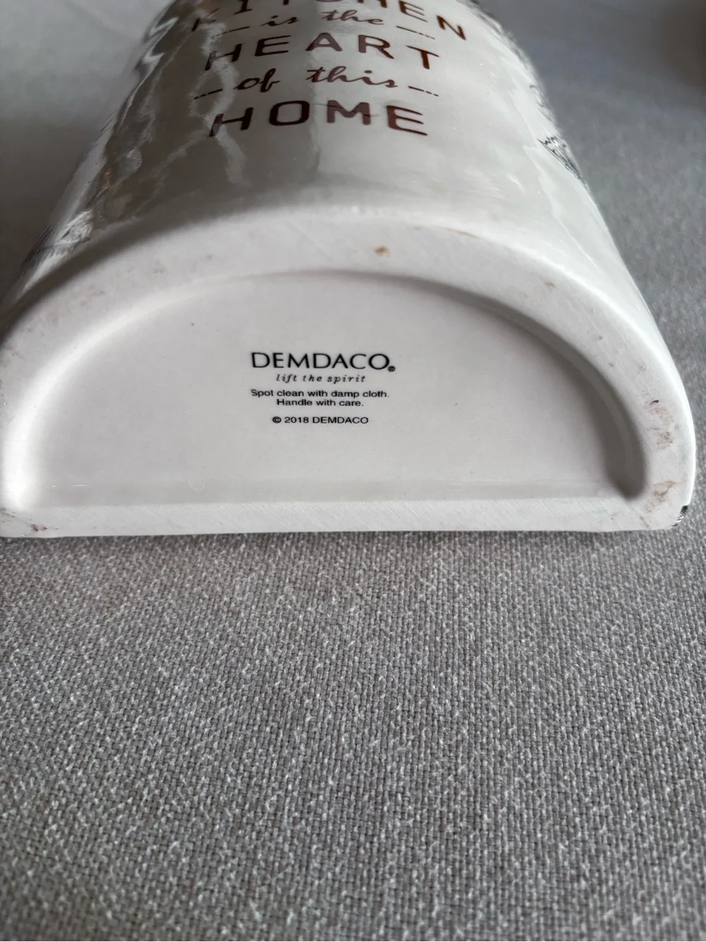 Demdaco White Ceramic Hanging Kitchen Sign with Brown Lettering